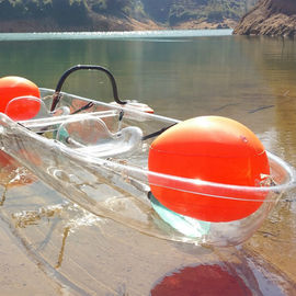 Kleines flache Unterseiten-Fischerboot, 2 Pedal-Glasboden-Boot mit aufblasbaren Luft-Flößen